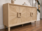 60   Rustic American Farmhouse Credenza Rustic Sunburst 4-door Sideboard Buffet