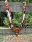 Genuine Hair On Cowhide Pulling Collar  Western Breast Collar Horse Size Tack