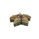 Monet Gold Starfish With Pearl Accents Vintage Enamel Hinged Trinket Box