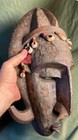 Old Vintage African Tribe Tribal Art Wood Metal Carving Face Mask Carving Africa