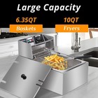 1700w 6l Commercial Electric Deep Fryer Restaurant Stainless Steel 10 5qt W lid