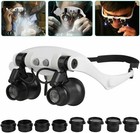 Hands Free Head Magnifying Glasses With Light 10x 15x 20x 25x Ideal For Crafts