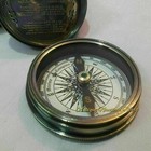 Brass Compass Stanley London 1885 With Leather Cover Gift Antique Nautical Gift