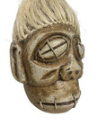 Hand Carved Wooden Tribal Mask With Hair Wall Decor Vodou Voodoo Spell Torture