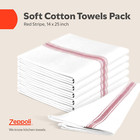 Zeppoli Classic Kitchen Towels -15 Pack 100  Natural Cotton Towel Set  Reusable