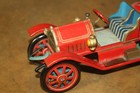Vintage 1950 s - 60 s Red Coronet Tin Litho Lever Action Friction Car - Works