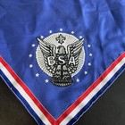 Vintage Eagle Scout Bsa Red White   Blue Silk Screened Neckerchief Preowned
