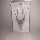 New Fashion Jewelry Set Rhinestone Earrings   Necklace For Party Wedding Glam  