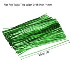 Foil Twist Ties 8  Plastic Closure Tie For Bread  Candy Green 750pcs