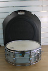 Vintage Ludwig Acrolite 14x5  Aluminum Snare Drum 8 Lug Blue olive Badge W case