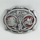 Vintage 1990 Red Enameled Belt Buckle Fire Department Engine No 1