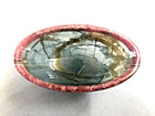 Hand Carved Oval Vase From Natural Argentinian Rhodochrosite And Fluorite 