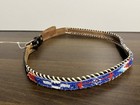 Native American Hand Beaded   Laced Belt 32 Western Leather Vintage Handcrafted