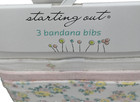 Starting Out Floral 3-pack Bandana Bibs Pink Pastel Baby Girls Snap Closure New