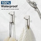 13lb Strong Stick-on Hooks For Coat   Towel  Brushed Nickel 4 Pack