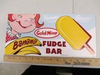 Gold Mine Banana Fudge Bar 1960s Ice Cream Store Display Paper Poster Sign Girl
