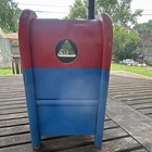 Playskool Postal Station Metal Toy Mailbox Red Blue With White Star