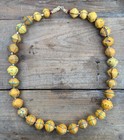 Venetian Yellow King Glass West African Beads Necklace 24  Trade Vintage Antique