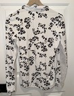 Dover Saddlery 1 4 Zip Pullover Shirt Equestrian White Leopard Print Small S