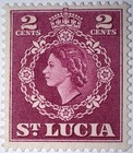Travelstamps  1953-1954 St  Lucia  Scott  158  Queen Elizabeth Ii  Mint  Mogh 2c