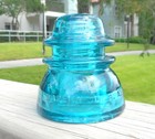 Nice Blue Aqua Cd 154 Hemingray Smooth Base Glass Insulator  p 