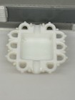 Vintage Fostoria Milk Glass Open Lace colony Lace Edge Ashtray 3 5  1950s