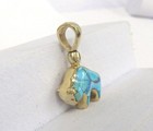 Unique Gl 14k Signed Colorful Inlay Stones Buffalo Bison Pendant - 5 8  X 1 
