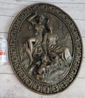 Hanging Wall Relief Bronze Sculpture Art French Italian Antique Vintage Style