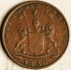 1830 Ah1246 East India Co  Bombay Presidency 1 4 Anna