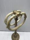 Hollywood Regency Brass   Celluloid Bathroom Vanity Stand-hand Towels Double Vtg