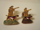  2  Davy Crockett Red Blue Coonhound Coon Hunt Tennessee Delegate Jaycees Pins