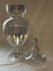 Vintage Glass Apothecary Jar With Lid     Pedestal Candy Buffet Storage 15 5   h