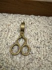 Vintage Brass Candle Wick Trimmer Scissors Shears Snuffer   Antique