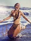 Carrie Fisher Signed 11x14 Beckett Full Letter Rolling Stones Bikini Shot