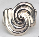 Massive Vintage Taxco Puffy 3d Spiral Sterling Silver Bracelet 6 5 