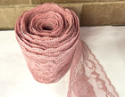 Vintage 20 Yards 4  Wide  Pink Dusty Rose Sewing Lace Flat Trim  Wedding Crafts
