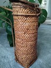 Antique Vtg Philippine Filipino Woven Tribal  Pasking Basket W  Lid   Straps