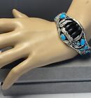 Southwestern Style Sterling Silver 925 Bear Claw Turquoise Cuff Bracelet 61 71g