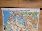 Vtg Denoyer-geppert Africa Pull Down School Map 1940 Physical Political Series