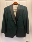 New Men   s Dark Green Tuxedo Suit W  Black Satin Lapel   Waistband