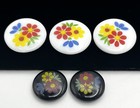 Lot Czech Vtg 1930 s Uv Glass Flatbacks Cabochons Beads  5  Art Deco Painted