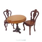 3pc Dollhouse Miniature 1 12 Scale Vintage Victoria Dining Table Chair Furniture