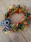 Ooak Artist Dollhouse Miniature Handmade Sparkling Fall Wreath  1 12 Scale