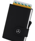 Genuine Mercedes-benz Mini Wallet Purse Cowhide Leather Black B66959385