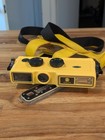Vintage Minolta Weathermatic A  Underwater Film Camera W  Straps Case Untested