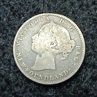 1888 Canada Newfoundland 10 Cents Queen Victoria Sterling Silver Vintage Coin