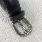 Braided Leather Belt Mens 40 Woven Silver Buckle Genuine Bonded Leather Classic