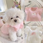 Cute Bow Dog Vest Puppy Pullover Summer Breathable Pet Cat Dog Clothes T-shirt  