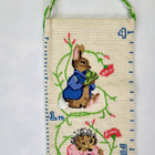 Beatrix Potter Needlepoint Growth Chart Peter Rabbit Completed Nursery Wall Hang