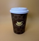 12 Oz Disposable Paper Coffee Cups Coffee Bean Design And Optional Lids